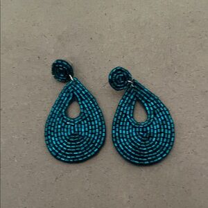Elegant Blue Beaded Earrings